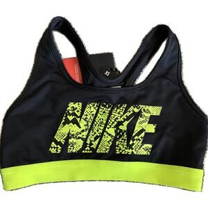 NWT Women’s Nike Dri-Fit Black with Yellow Sports Bra- XS‎